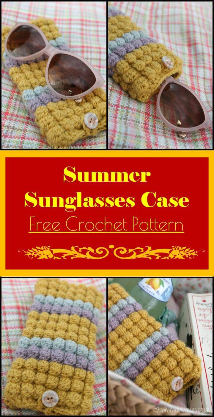 Summer Sunglasses Case Free Crochet Pattern